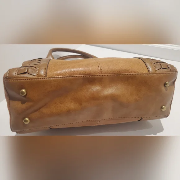 Tignanello Leather Satchel Handbag Cognac Color - Picture 14 of 17